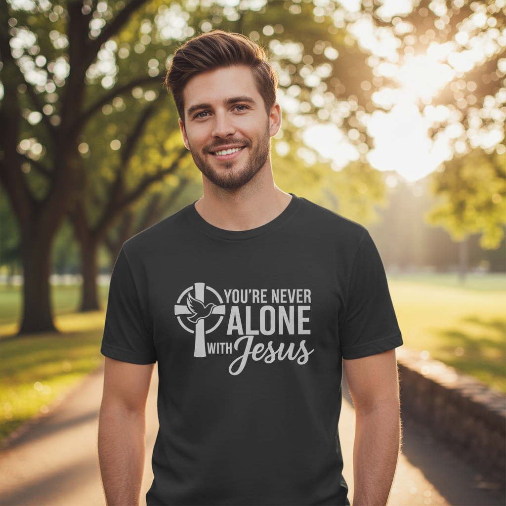 You're Never Alone with Jesus Faith T-Shirt