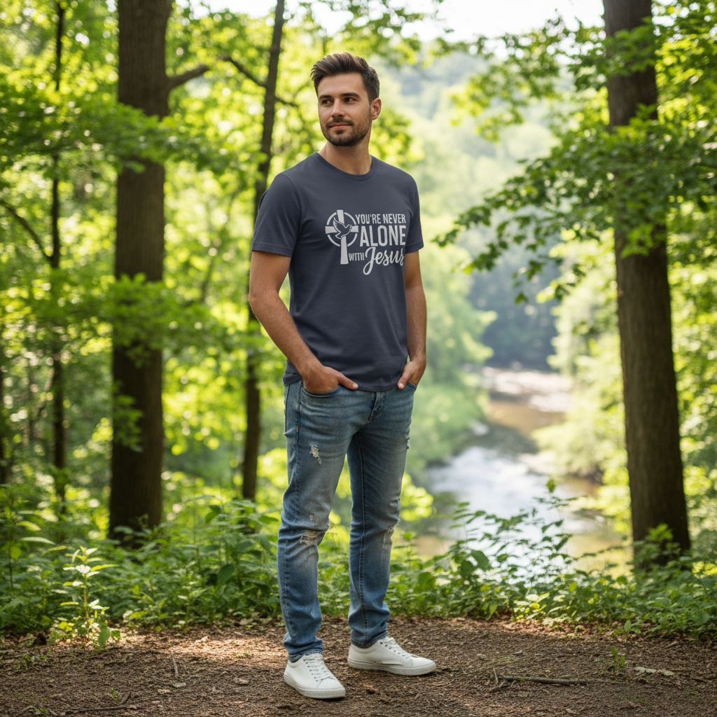 You're Never Alone with Jesus Faith T-Shirt