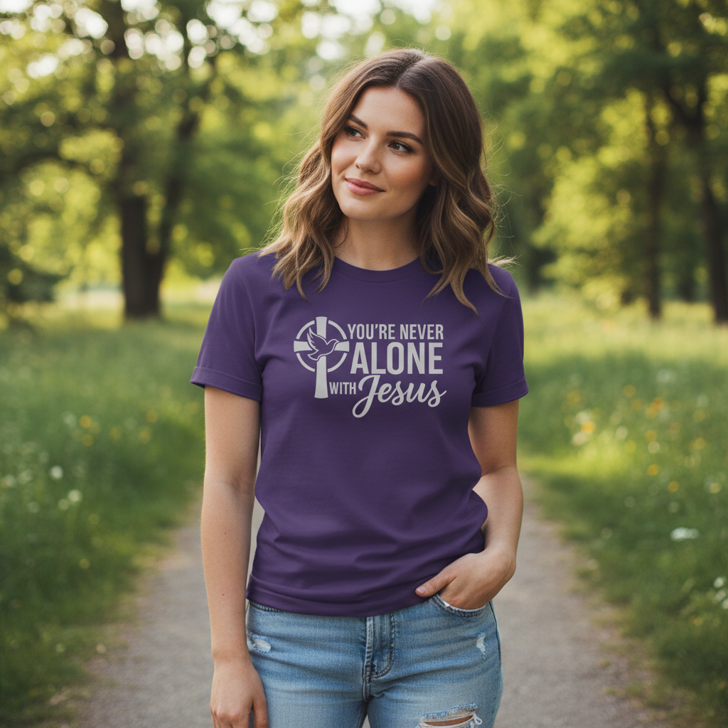 You're Never Alone with Jesus Faith T-Shirt