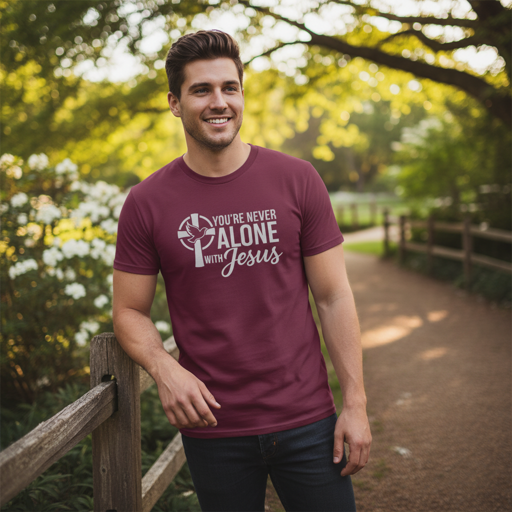 You're Never Alone with Jesus Faith T-Shirt