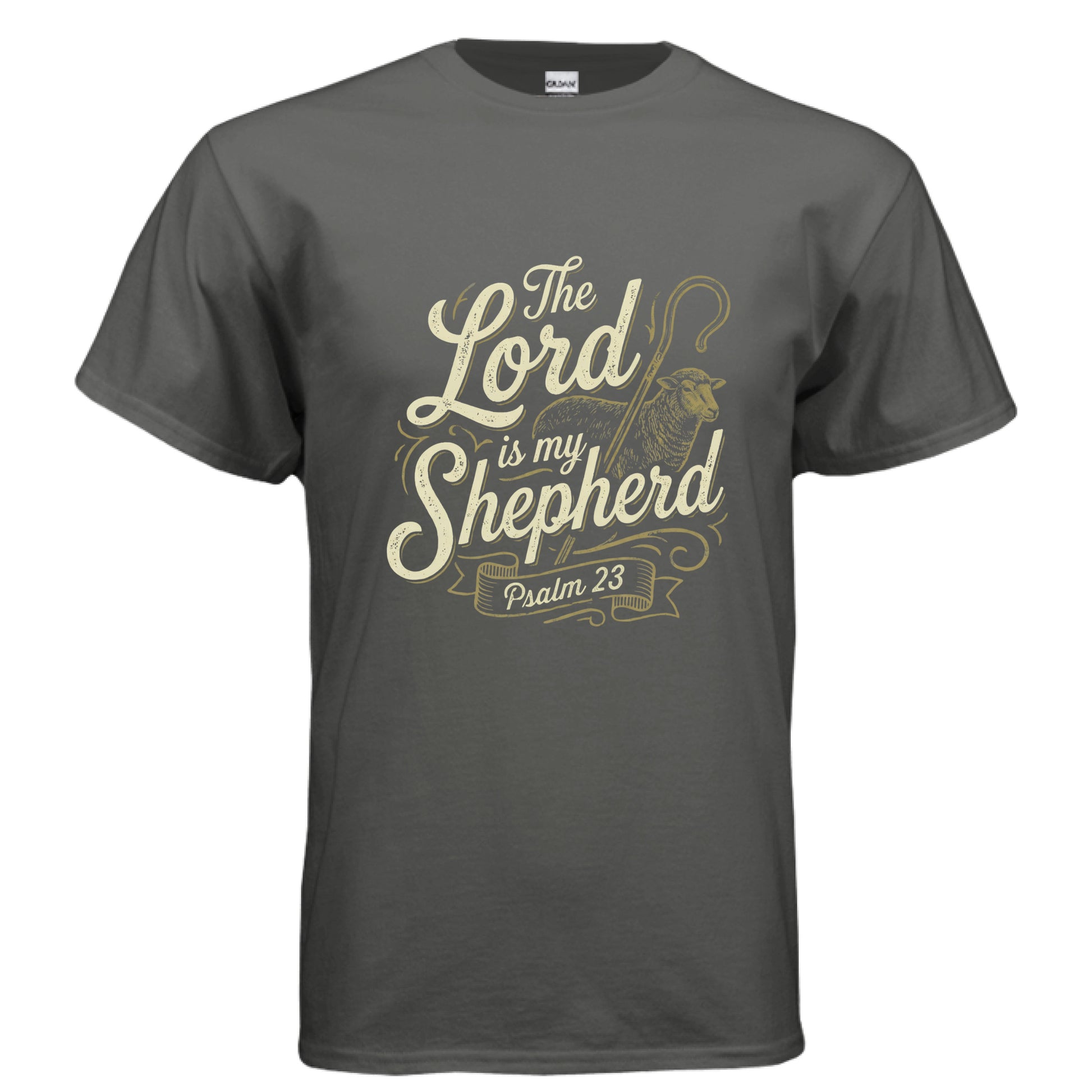 The Lord is My Shepherd Psalm 23 Faith T-Shirt CHARCOAL Salvation FaithWear Apparel