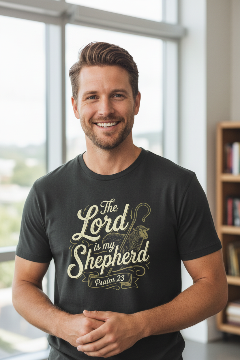 The Lord is My Shepherd Psalm 23 Faith T-Shirt Salvation Clothing and Accessories Apparel
