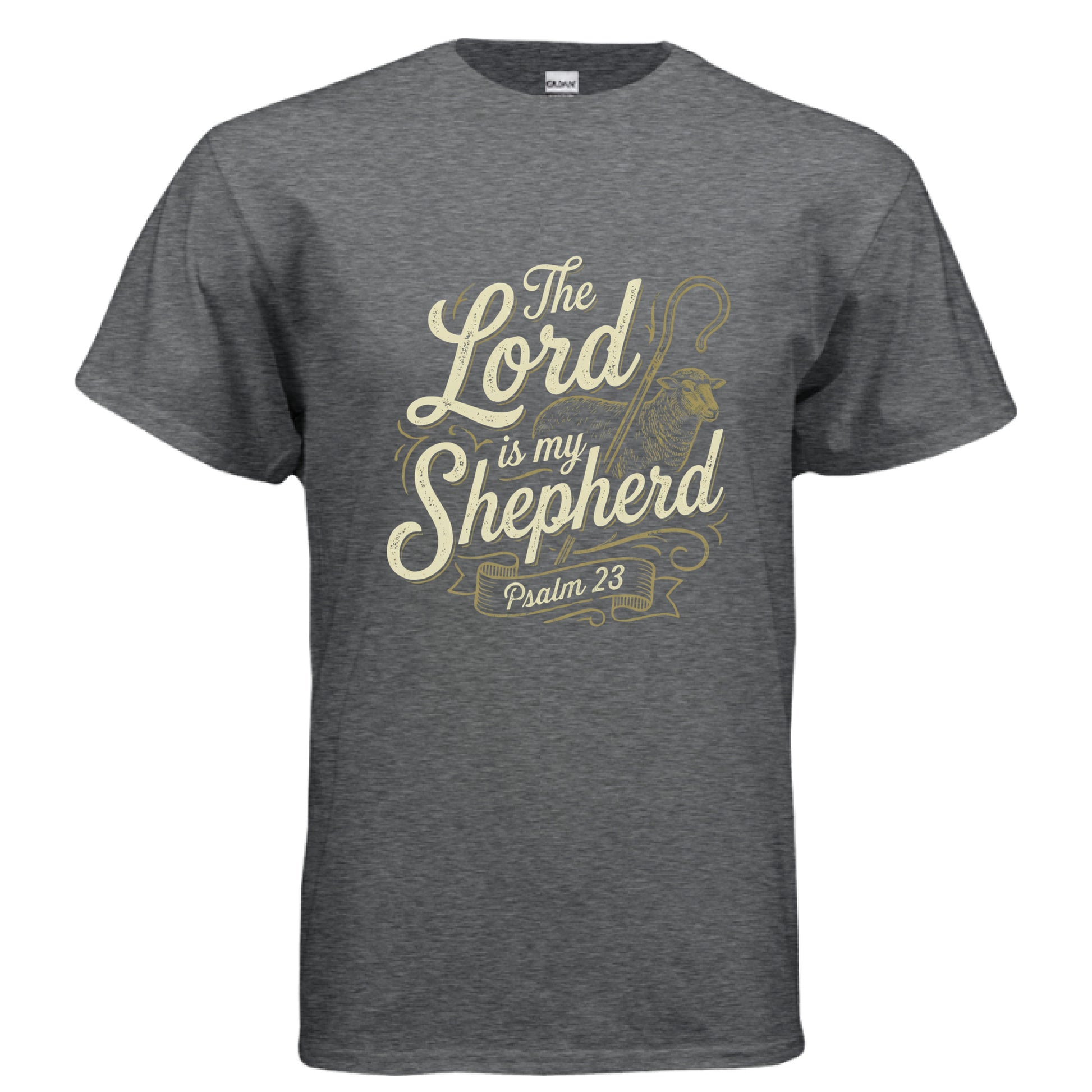 The Lord is My Shepherd Psalm 23 Faith T-Shirt DARK HEATHER Salvation FaithWear Apparel