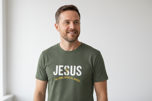Jesus the Name Above All Names Faith T-Shirt Salvation Clothing and Accessories Apparel