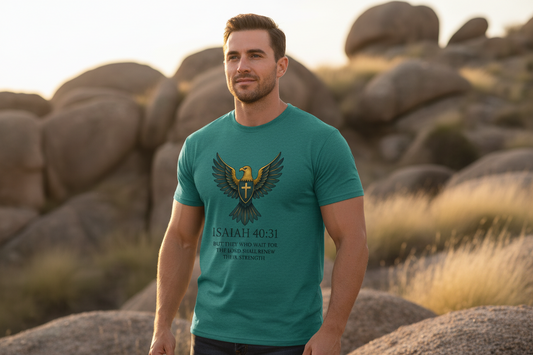 Those who Wait Isaiah 40:31 Faith T-Shirt Salvation Clothing and Accessories Apparel