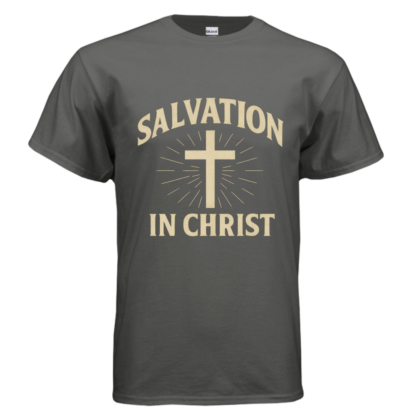Salvation in Christ Faith T-Shirt CHARCOAL Salvation Clothing and Accessories Apparel
