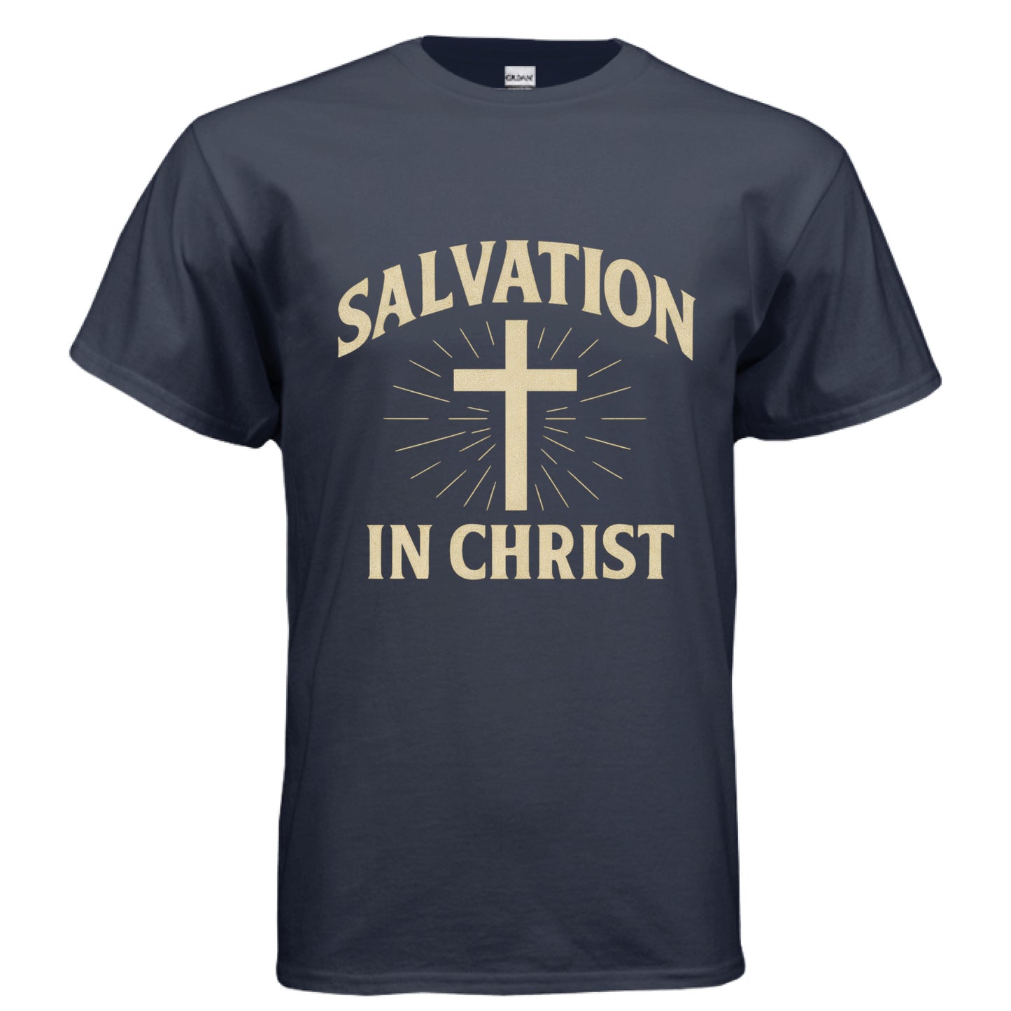 Salvation in Christ Faith T-Shirt NAVY Salvation Clothing and Accessories Apparel