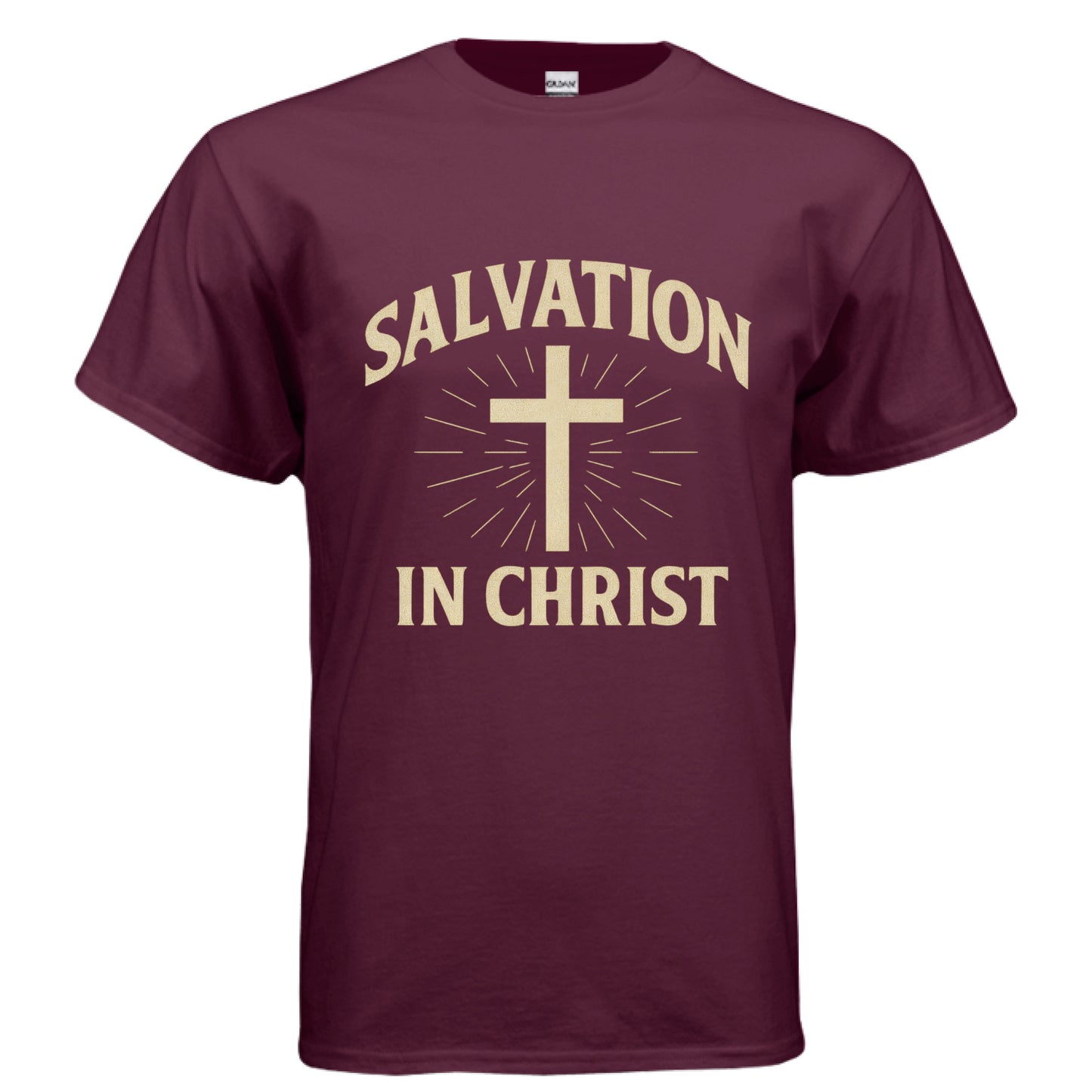 Salvation in Christ Faith T-Shirt MAROON Salvation Clothing and Accessories Apparel