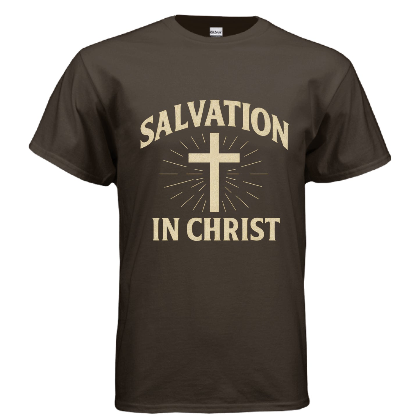 Salvation in Christ Faith T-Shirt DARK CHOCOLATE Salvation Clothing and Accessories Apparel