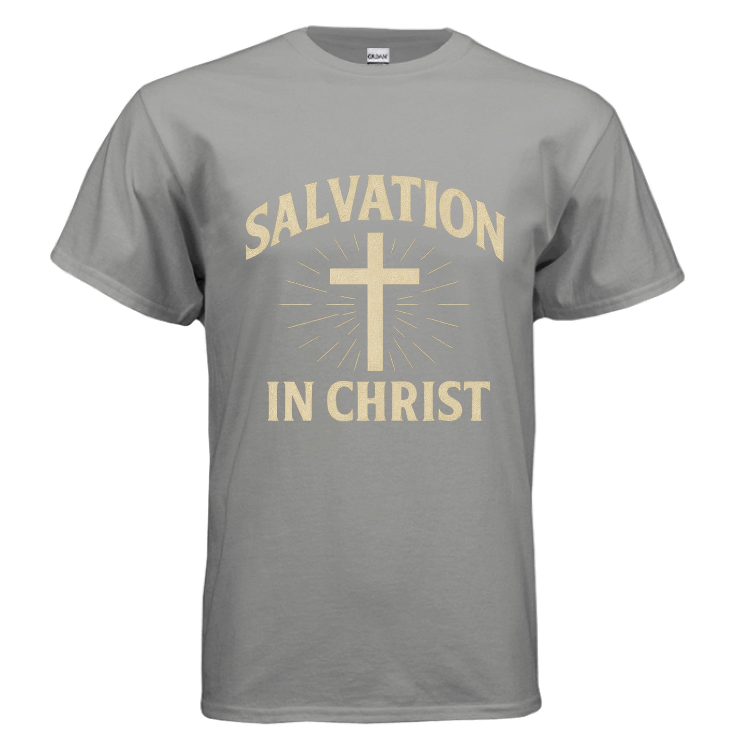 Salvation in Christ Faith T-Shirt GRAVEL Salvation Clothing and Accessories Apparel