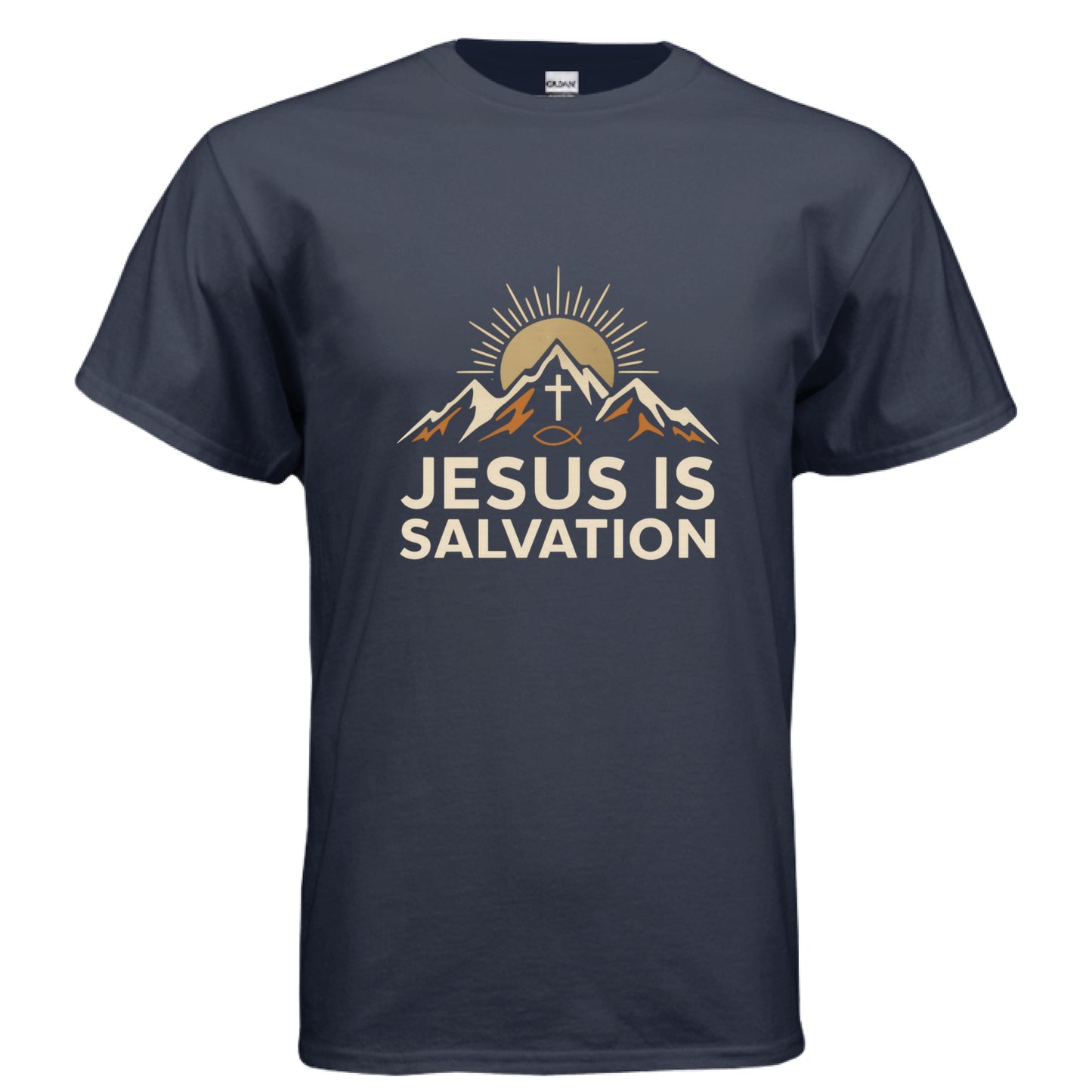 Jesus is Salvation Faith T-Shirt NAVY Salvation FaithWear Apparel