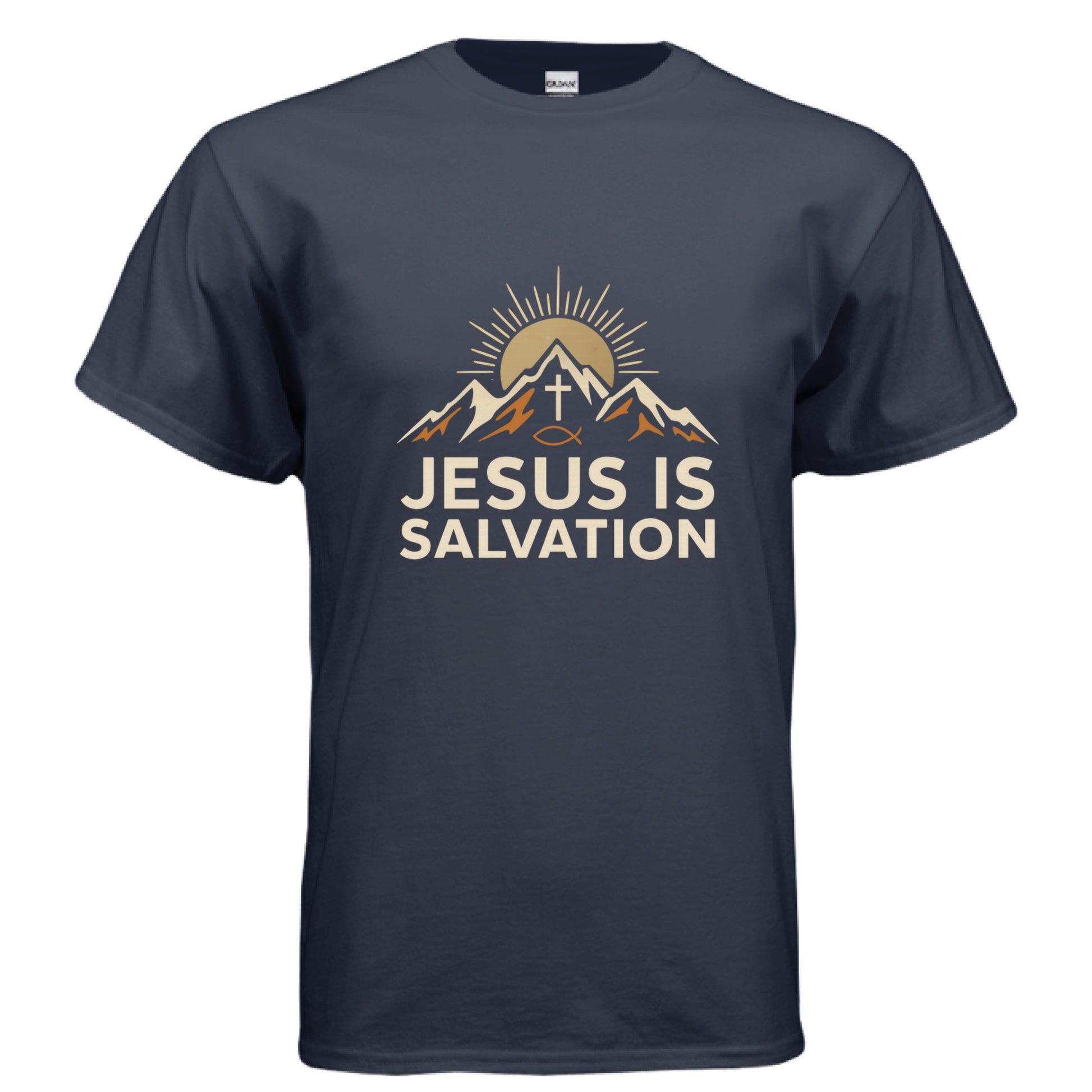 Jesus is Salvation Faith T-Shirt NAVY Salvation FaithWear Apparel
