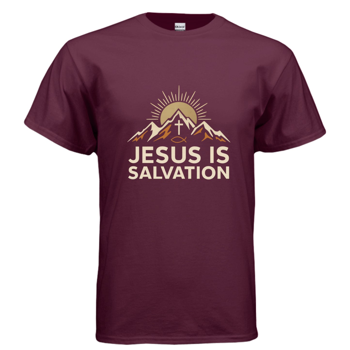 Jesus is Salvation Faith T-Shirt MAROON Salvation FaithWear Apparel