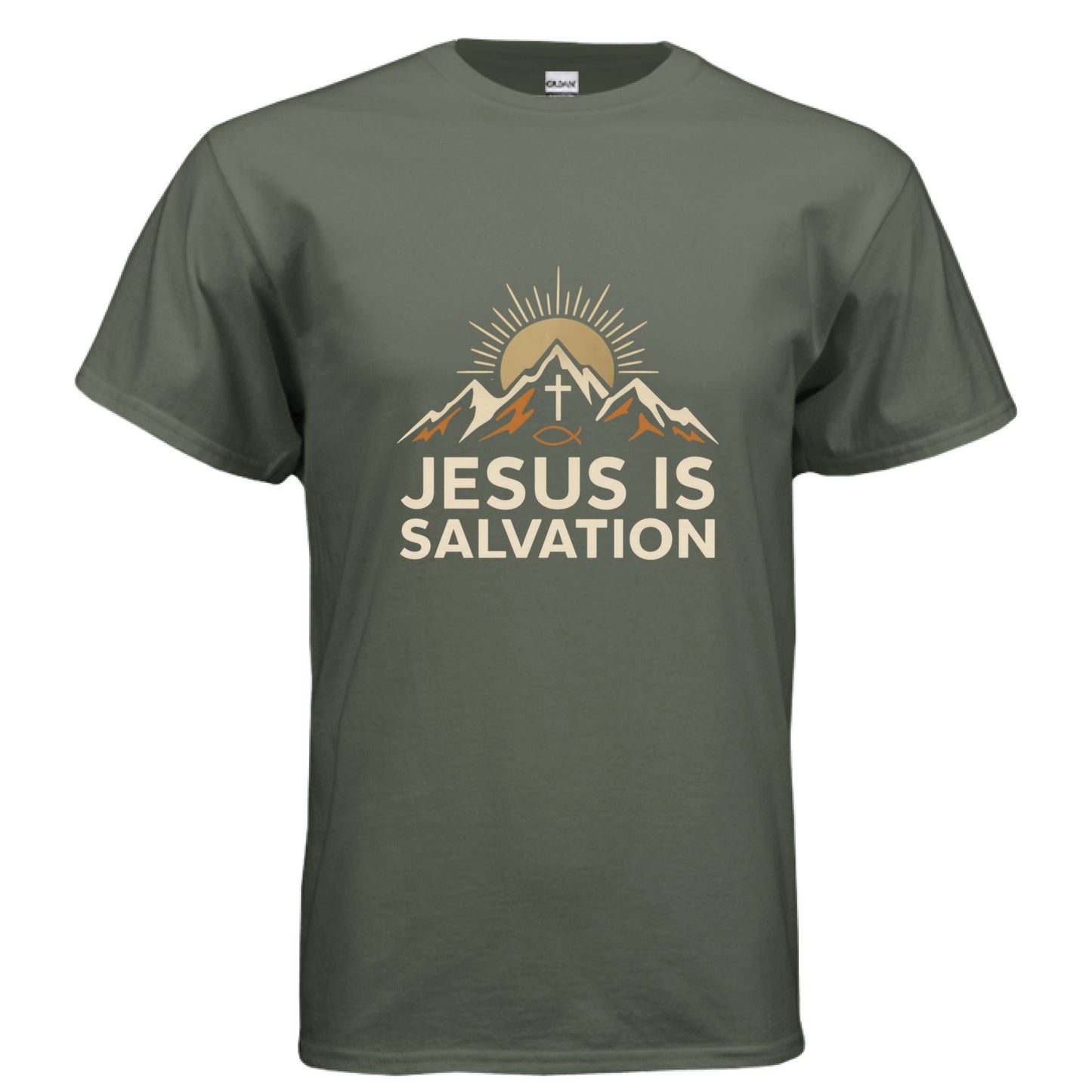 Jesus is Salvation Faith T-Shirt MILITARY GREEN Salvation FaithWear Apparel