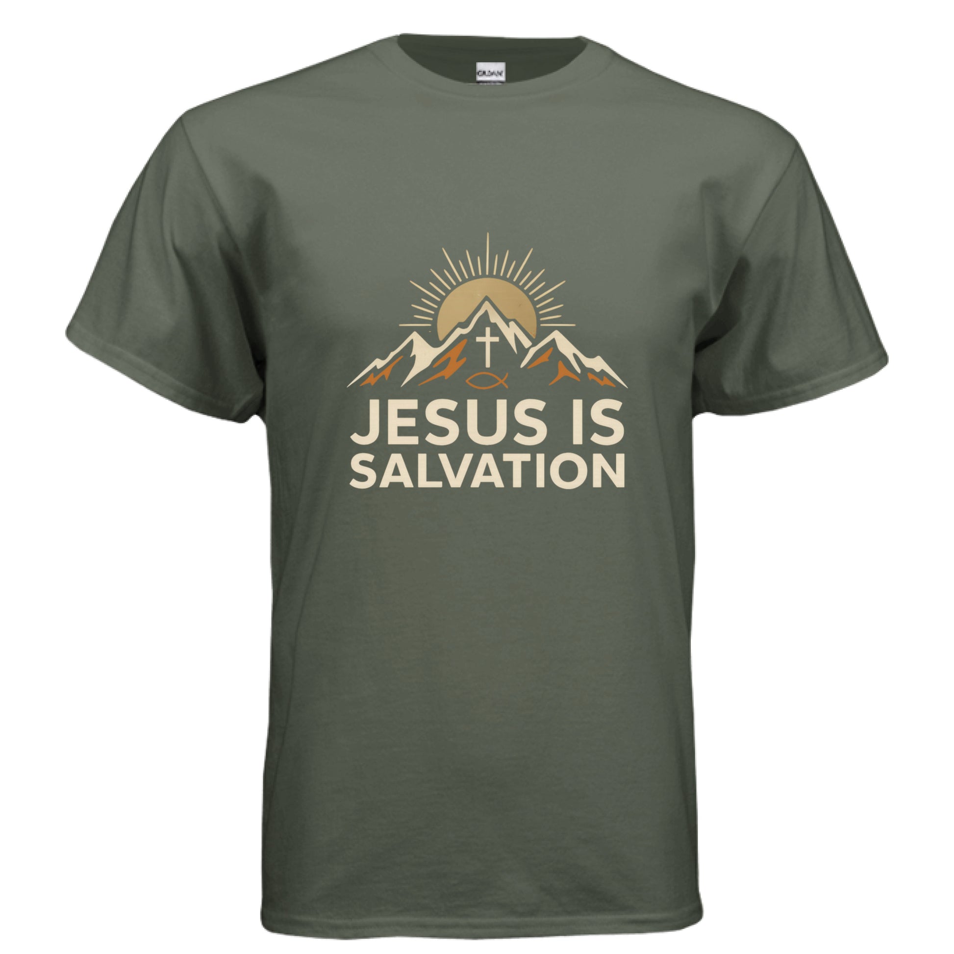 Jesus is Salvation Faith T-Shirt MILITARY GREEN Salvation FaithWear Apparel