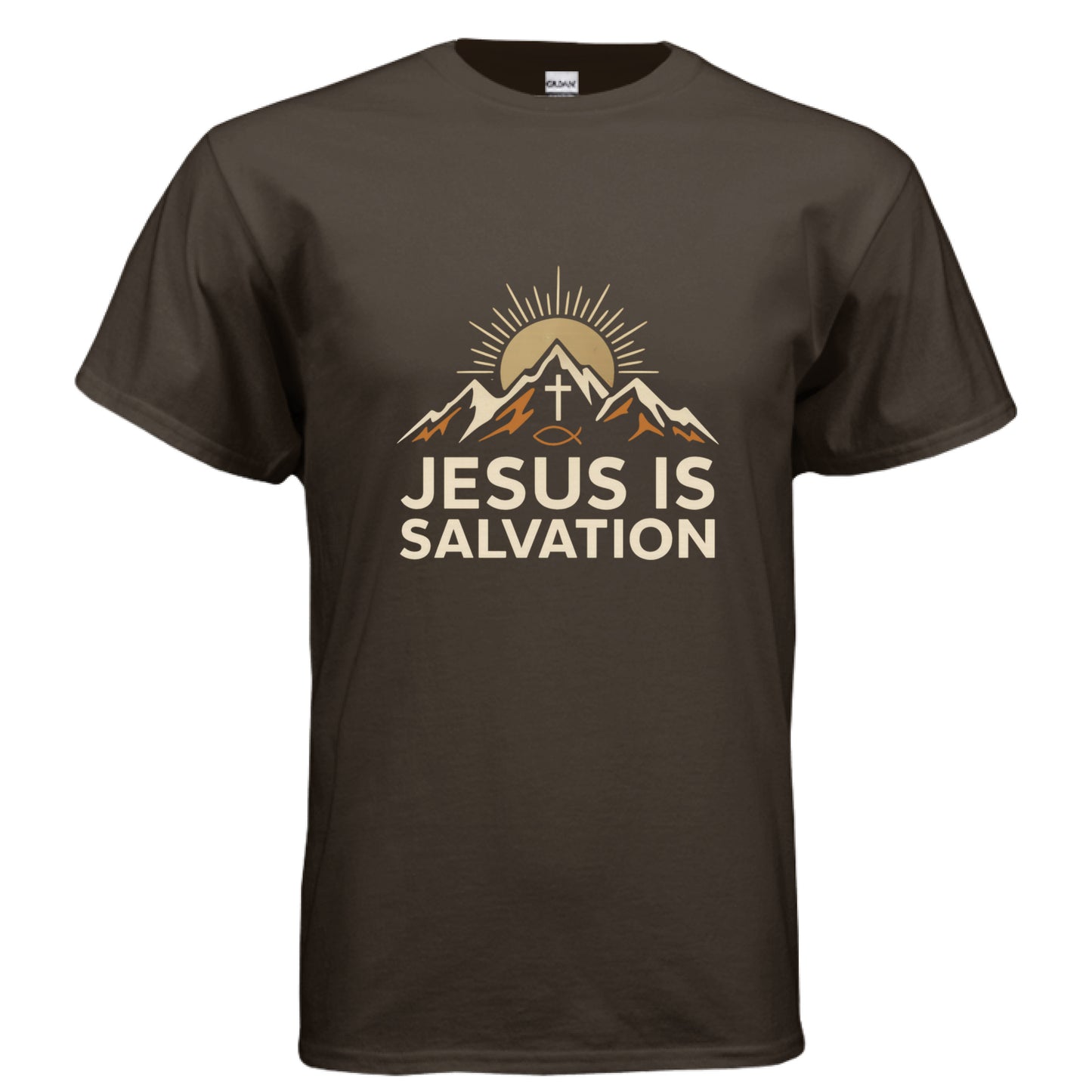 Jesus is Salvation Faith T-Shirt DARK CHOCOLATE Salvation FaithWear Apparel