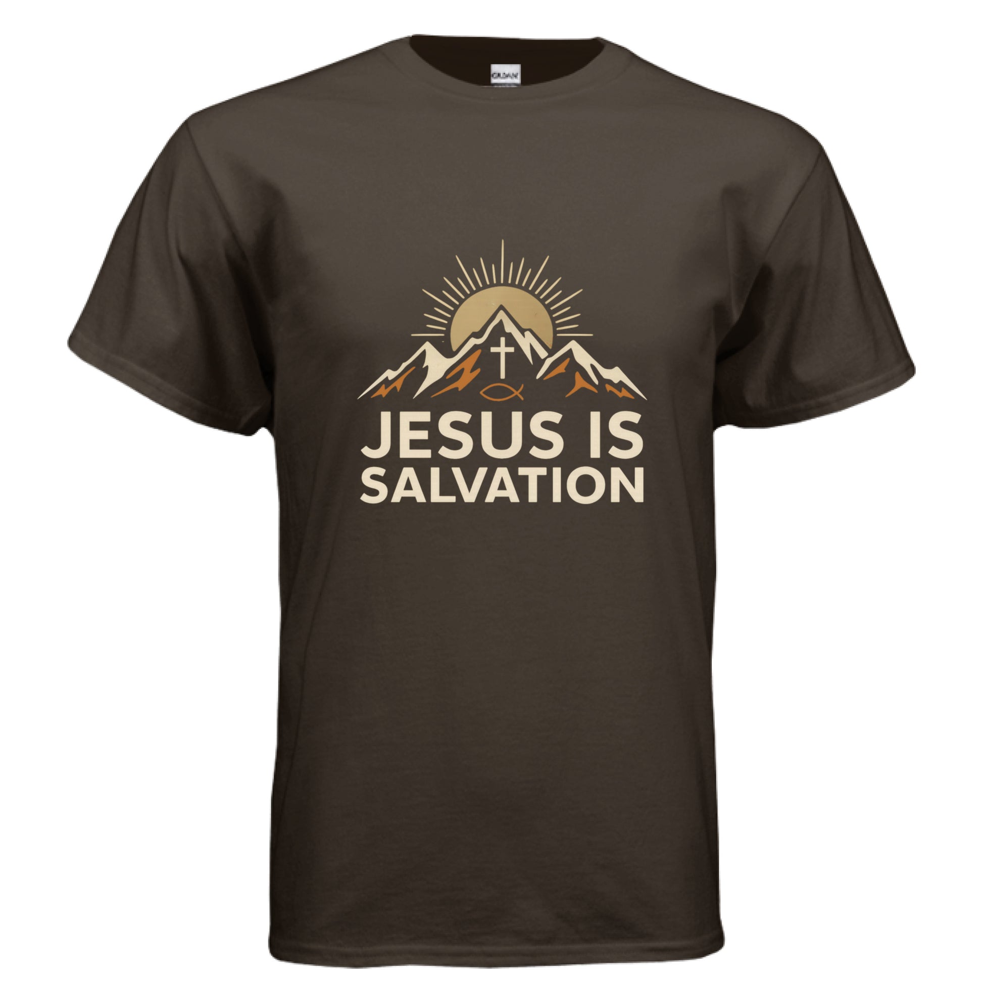 Jesus is Salvation Faith T-Shirt DARK CHOCOLATE Salvation FaithWear Apparel