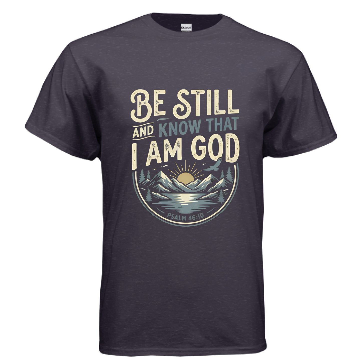Be Still and Know Psalm 46:10 Faith T-Shirt BLACKBERRY Salvation FaithWear Apparel