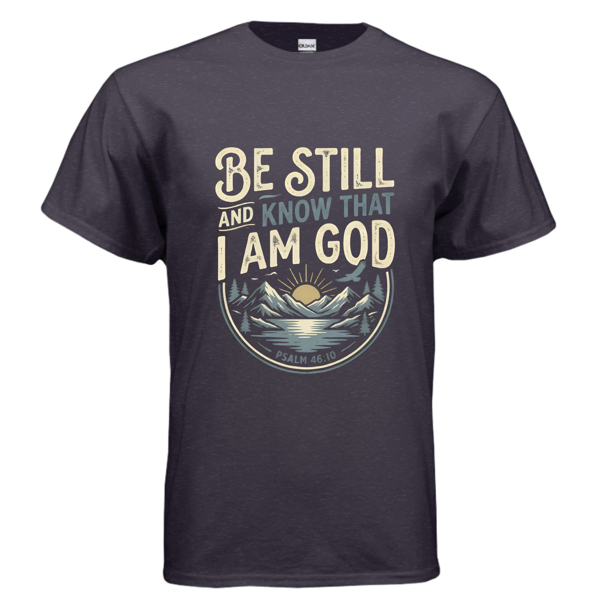 Be Still and Know Psalm 46:10 Faith T-Shirt BLACKBERRY Salvation FaithWear Apparel
