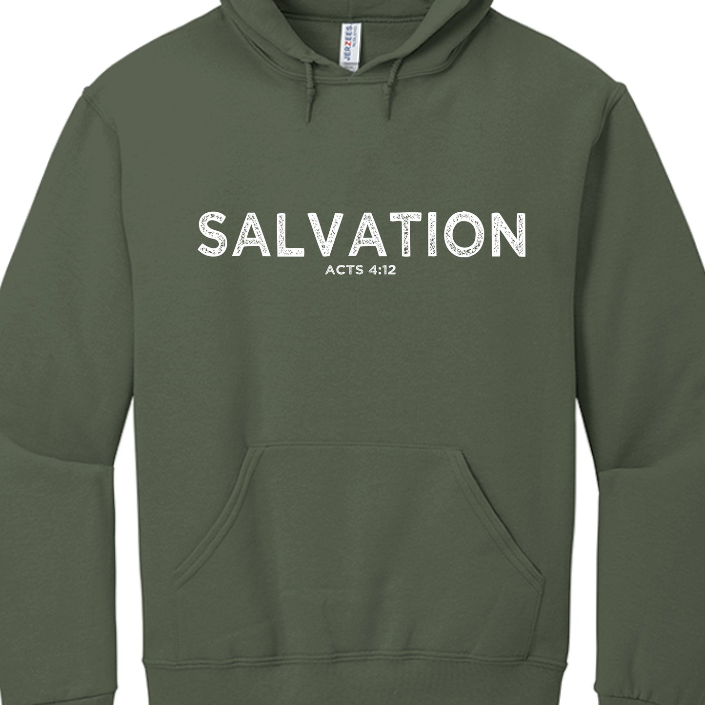 Salvation Acts 4:12-Hoodie MILITARY GREEN Salvation FaithWear Apparel