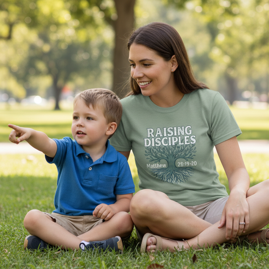 Raising Disciples Matthew 28:19-20 Faith T-Shirt Salvation FaithWear Apparel