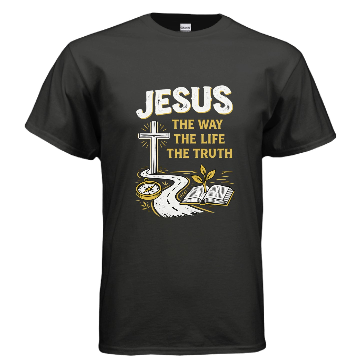 Jesus the Way the Truth the Life Faith T-Shirt BLACK Salvation FaithWear Apparel