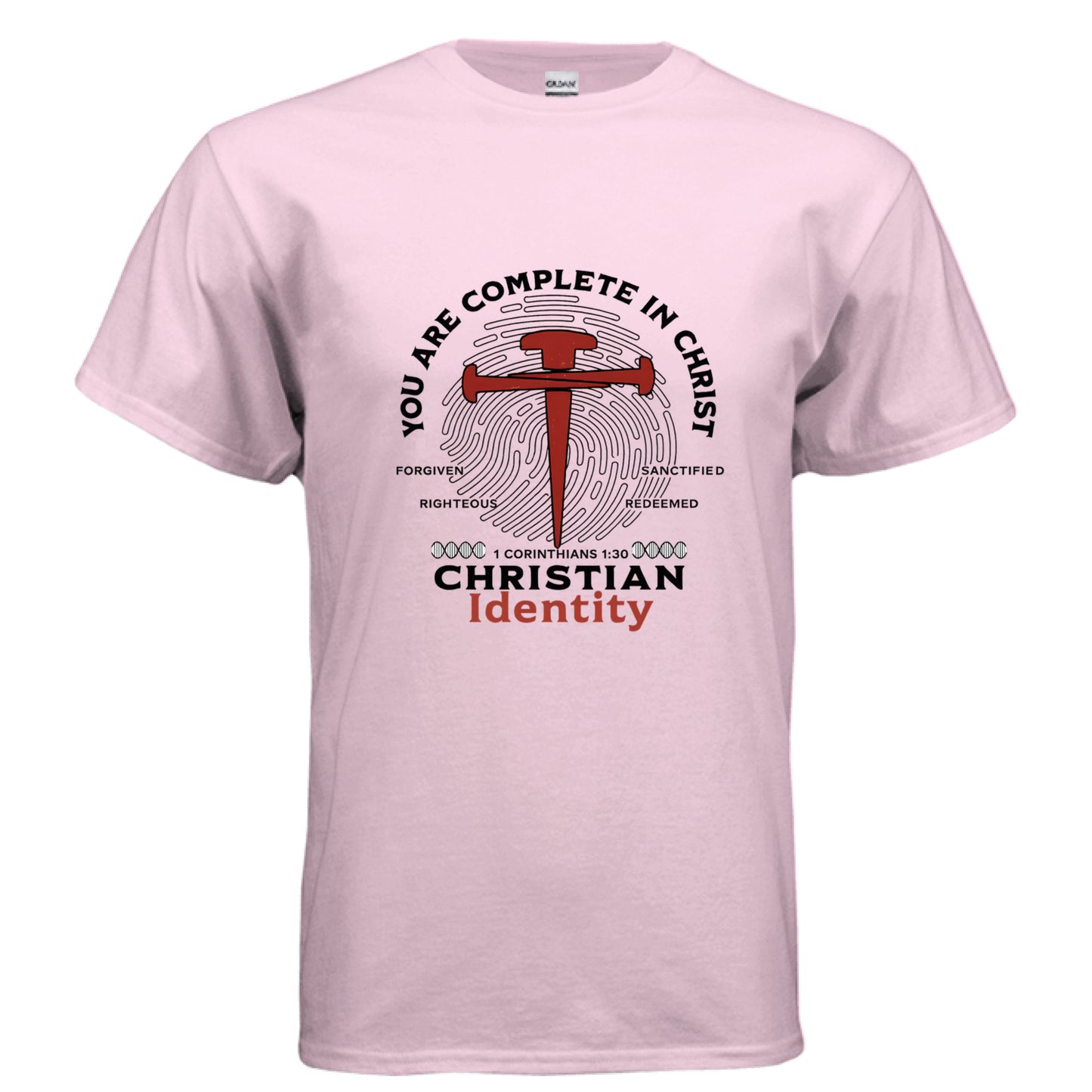 You are Complete in Christ Faith T-Shirt LIGHT PINK Salvation FaithWear Apparel