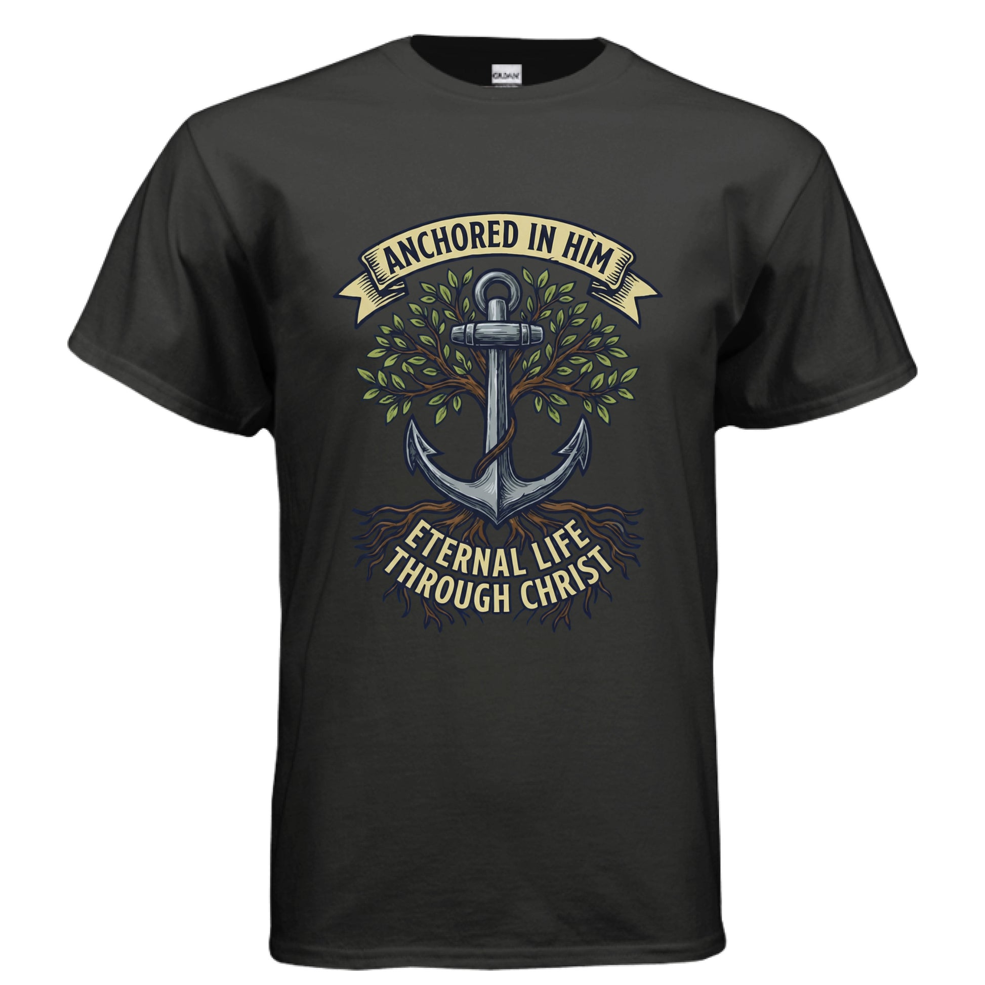 Eternal life in Christ Faith T-Shirt BLACK Salvation FaithWear Apparel