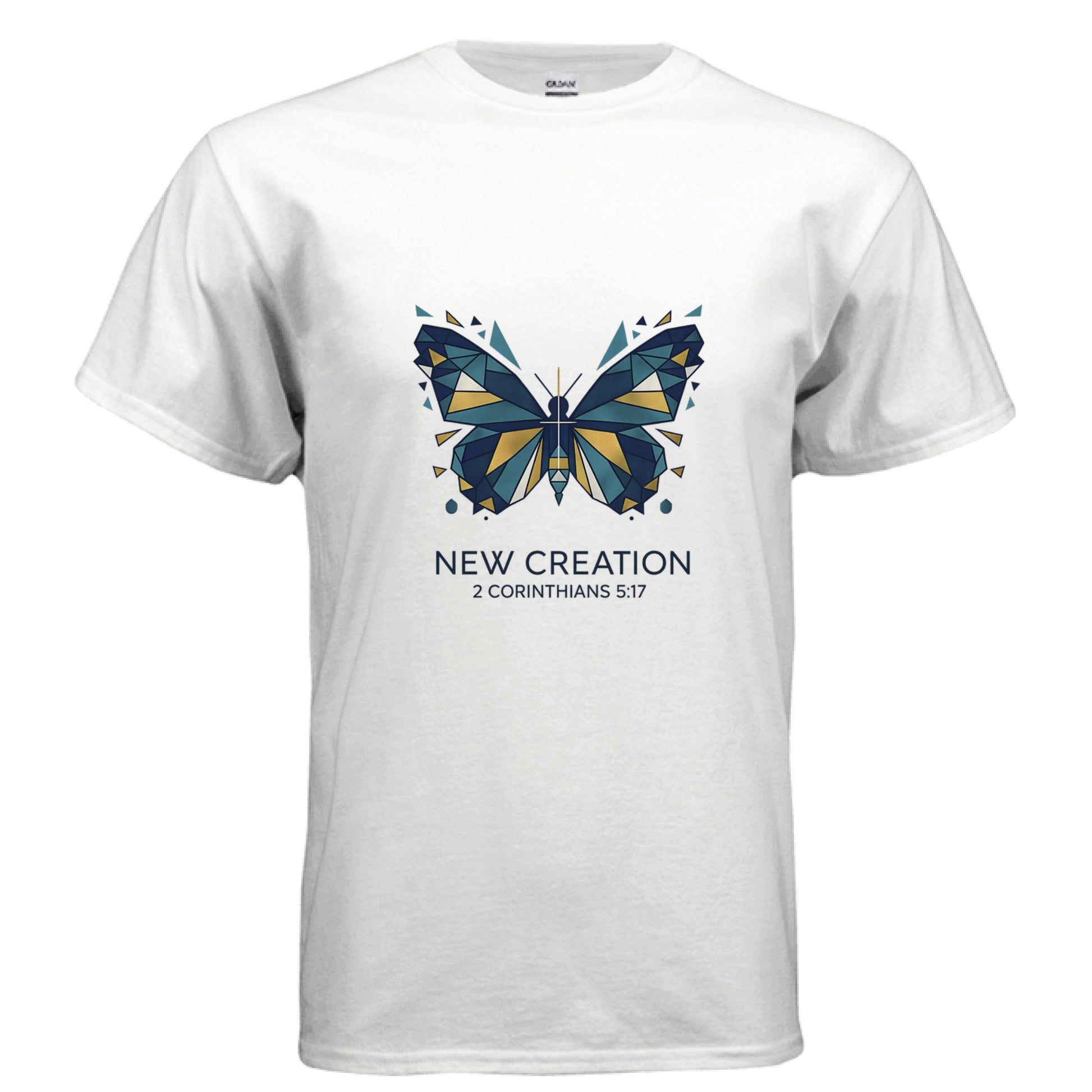 New Creation 2 Corinthians 5:17 Faith T-Shirt WHITE Salvation FaithWear Apparel