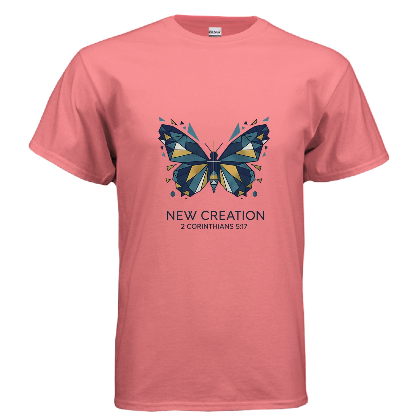 New Creation 2 Corinthians 5:17 Faith T-Shirt CORAL SILK Salvation FaithWear Apparel