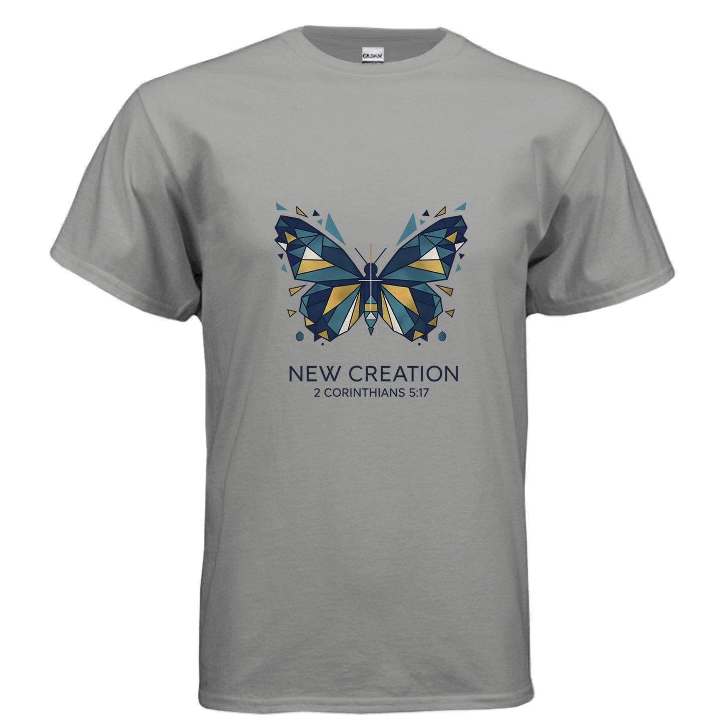 New Creation 2 Corinthians 5:17 Faith T-Shirt GRAVEL Salvation FaithWear Apparel