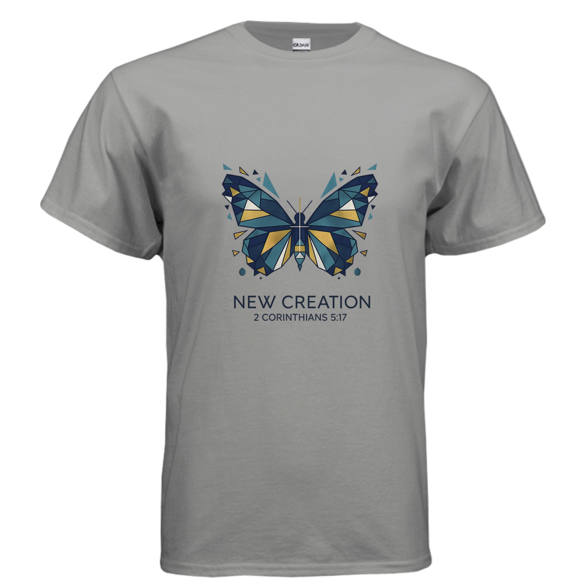 New Creation 2 Corinthians 5:17 Faith T-Shirt GRAVEL Salvation FaithWear Apparel