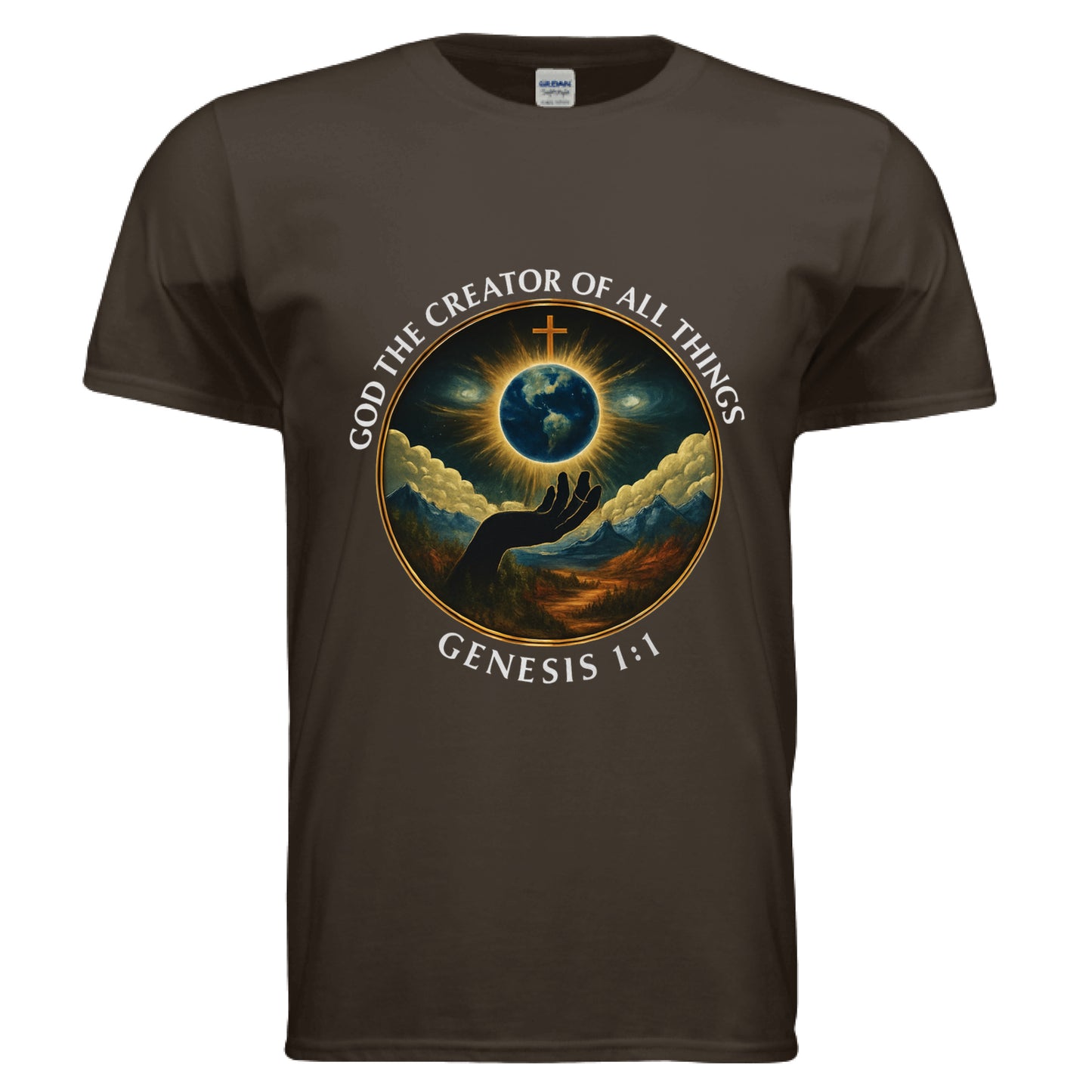 God the Creator of all Things Faith T-Shirt DARK CHOCOLATE Salvation FaithWear Apparel