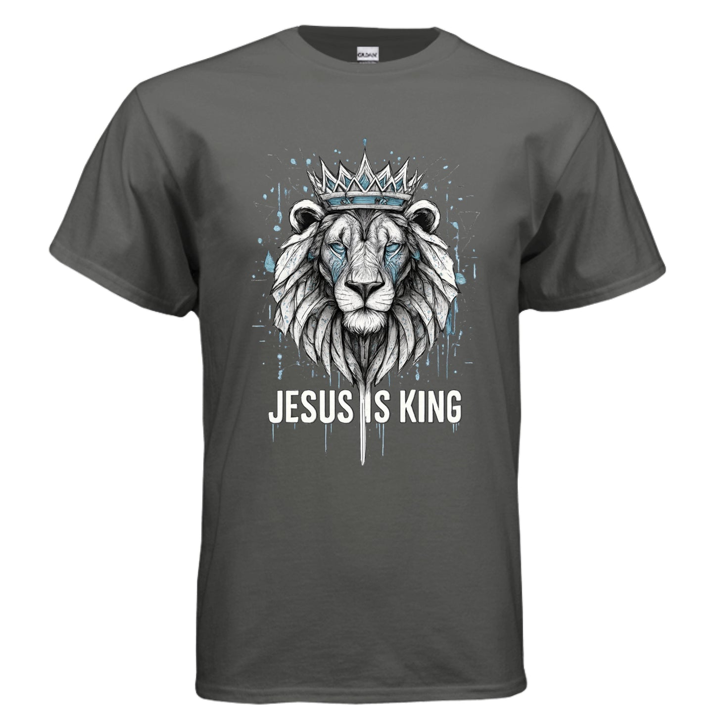 Jesus is King Faith T-Shirt CHARCOAL Salvation FaithWear Apparel
