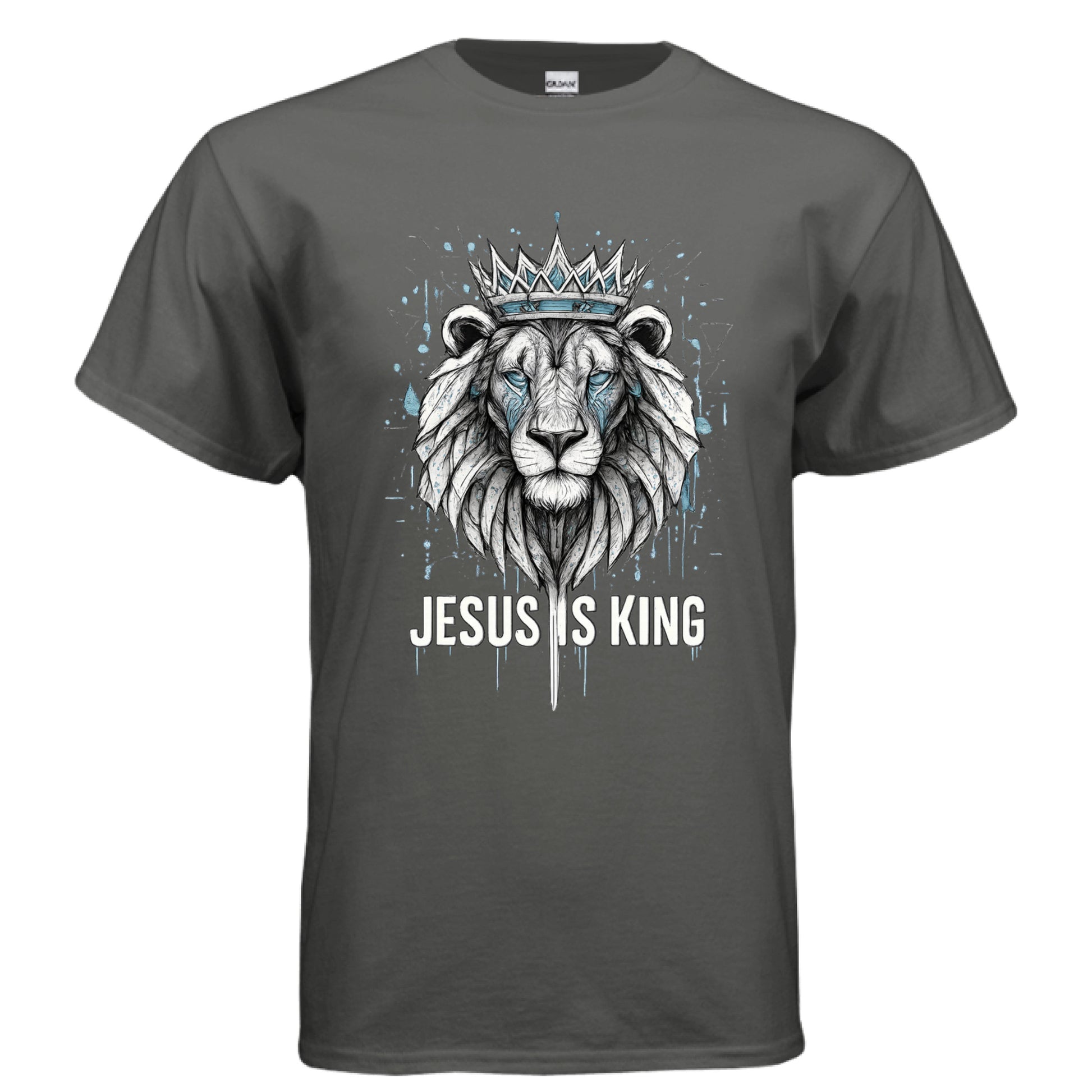 Jesus is King Faith T-Shirt CHARCOAL Salvation FaithWear Apparel