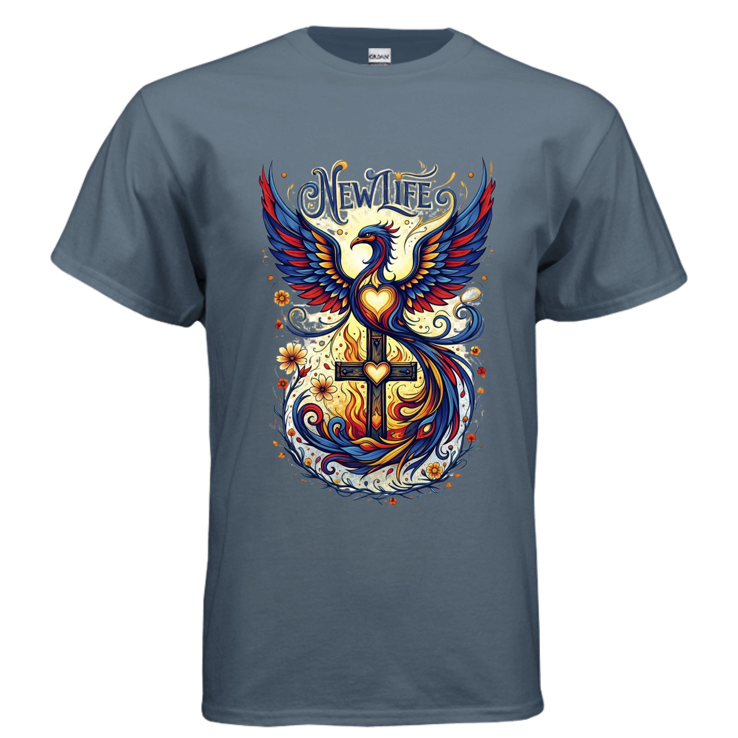 New Life Faith T-Shirt INDIGO BLUE Salvation FaithWear Apparel