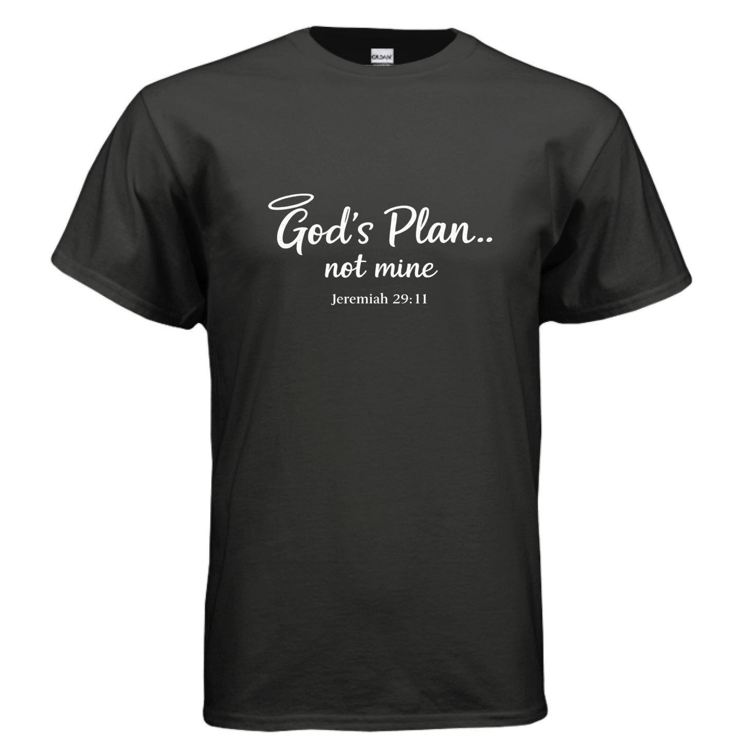 Gods Plan Not Mine Faith T-Shirt BLACK Salvation FaithWear Apparel