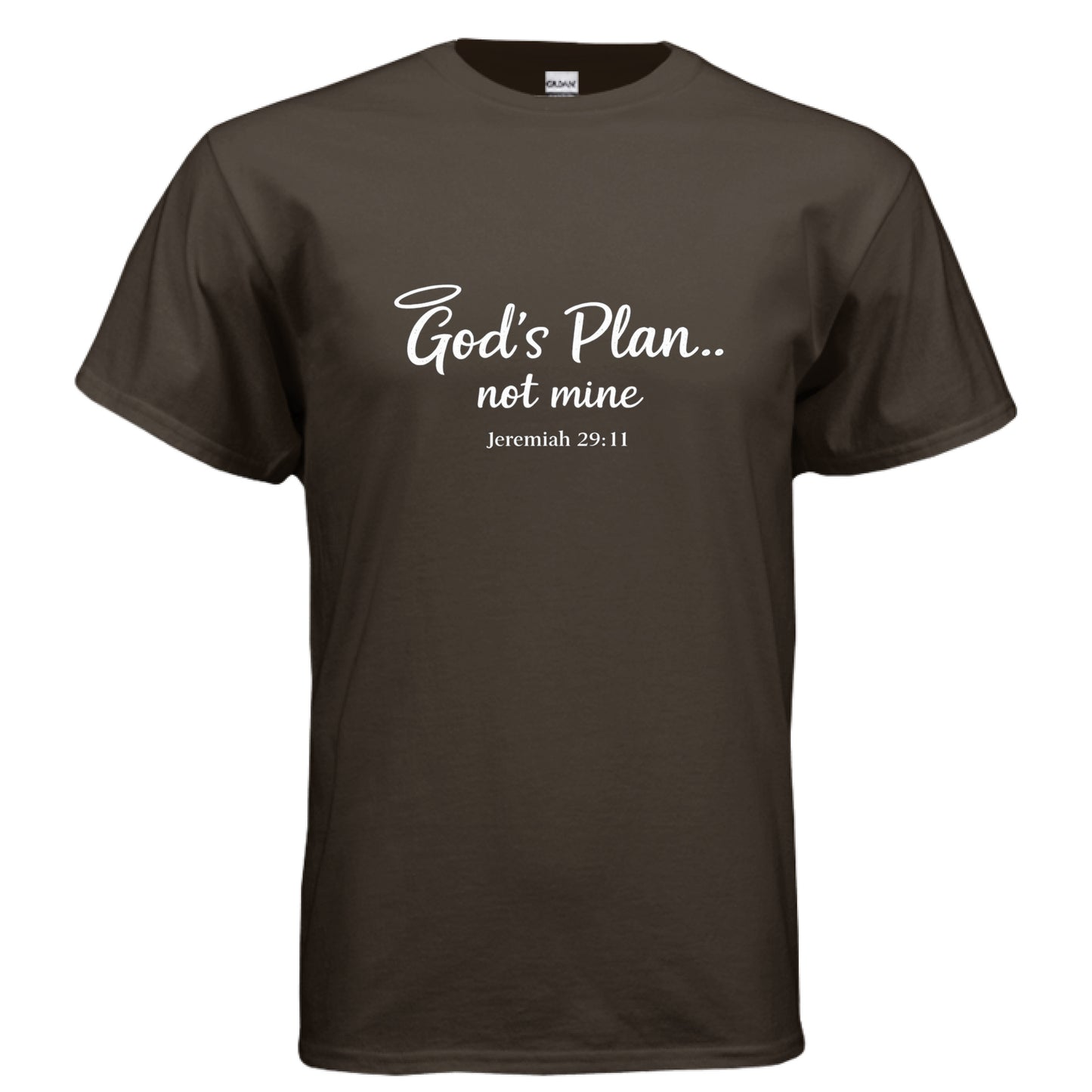 Gods Plan Not Mine Faith T-Shirt DARK CHOCOLATE Salvation FaithWear Apparel