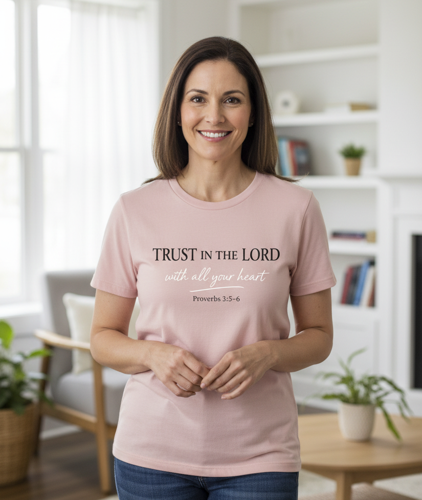 Trust in the Lord Faith-Proverbs 3:5-6 Faith T-Shirt Salvation FaithWear Apparel