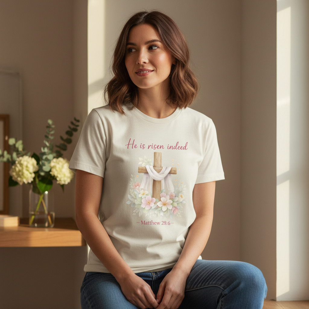 He is Risen Indeed Matthew 28:6 Faith T-Shirt