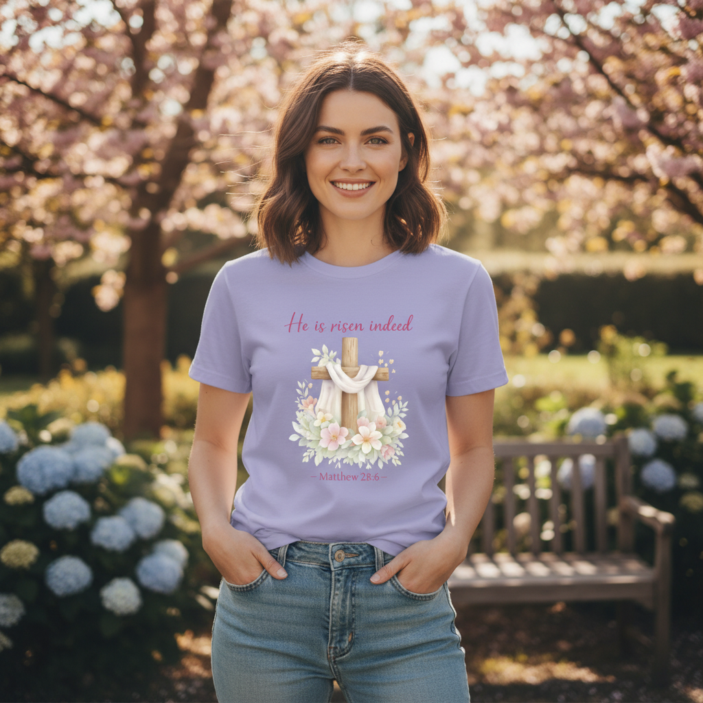 He is Risen Indeed Matthew 28:6 Faith T-Shirt