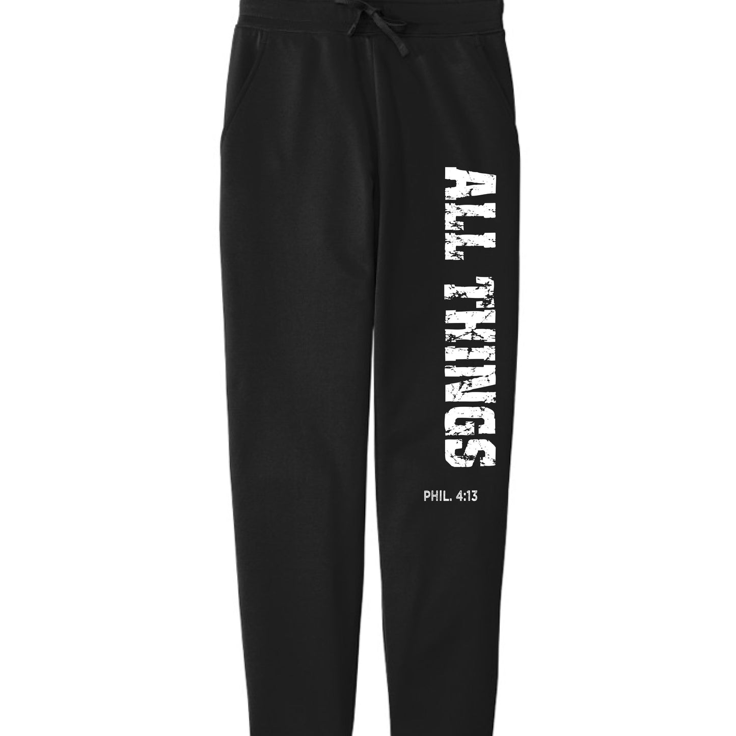 All Things-Philippians 4:13- Faith Joggers Black Salvation FaithWear Apparel