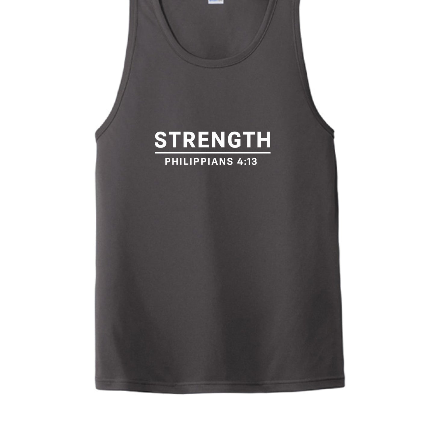 Strength Philippians 4:13-Faith Tank Top Iron Grey Salvation FaithWear Apparel