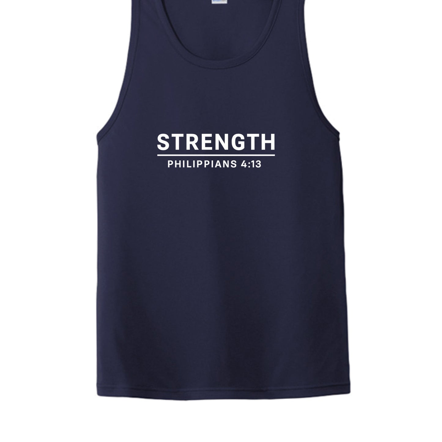 Strength Philippians 4:13-Faith Tank Top True Navy Salvation FaithWear Apparel