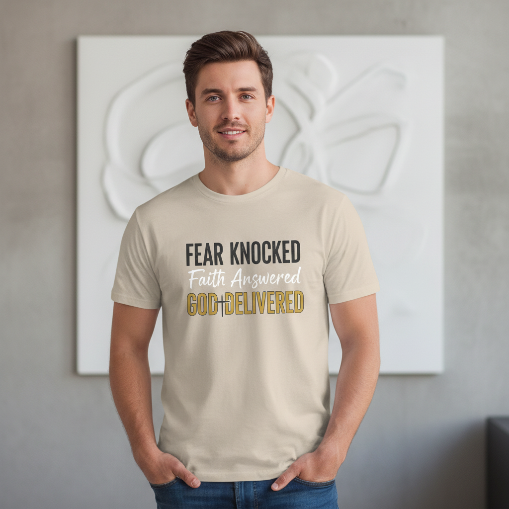 Fear Knocked Faith Answered God Delivered-Faith T-Shirt