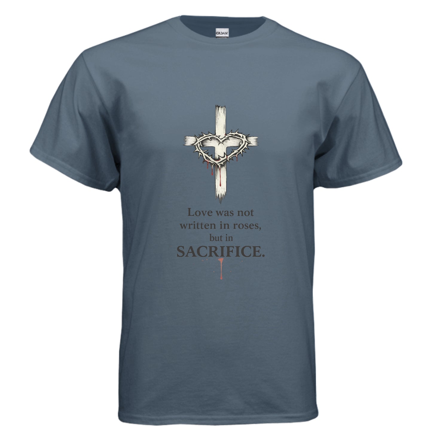 Sacrifice Faith T-Shirt INDIGO BLUE Salvation FaithWear Apparel