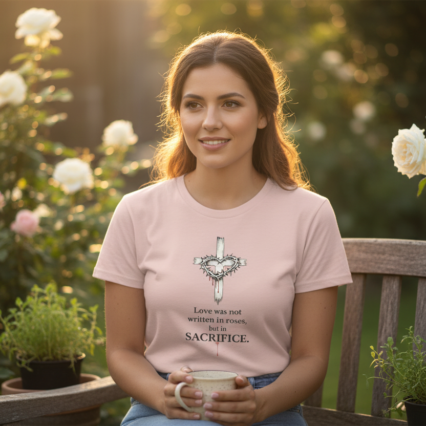 Sacrifice Faith T-Shirt Dusty Rose Salvation FaithWear Apparel