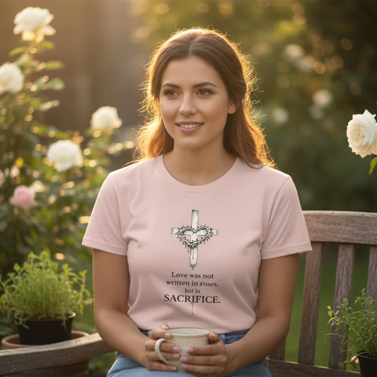 Sacrifice Faith T-Shirt Dusty Rose Salvation FaithWear Apparel