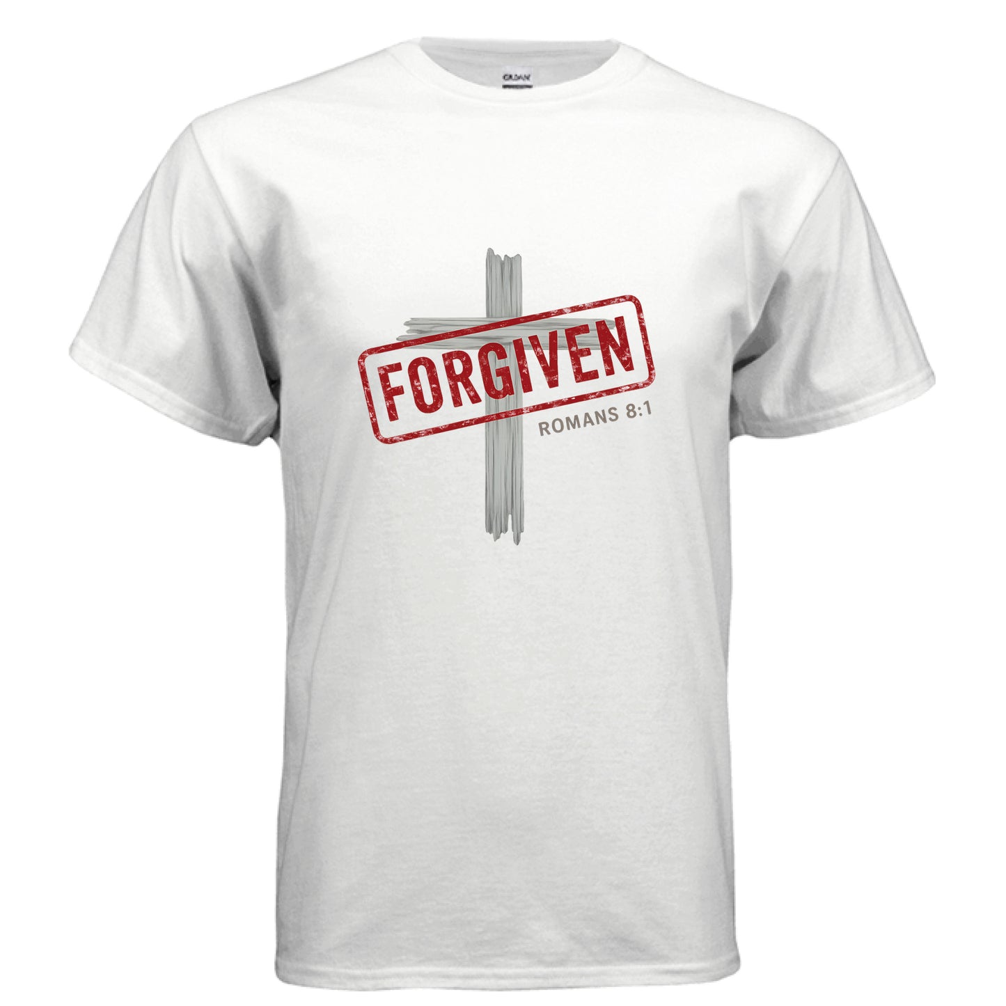 Forgiven Romans 8:1 Faith T-Shirt WHITE Salvation FaithWear Apparel
