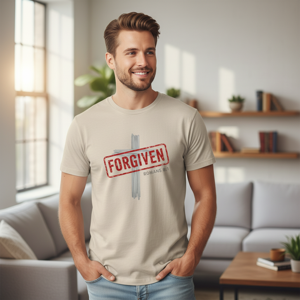 Forgiven Romans 8:1 Faith T-Shirt